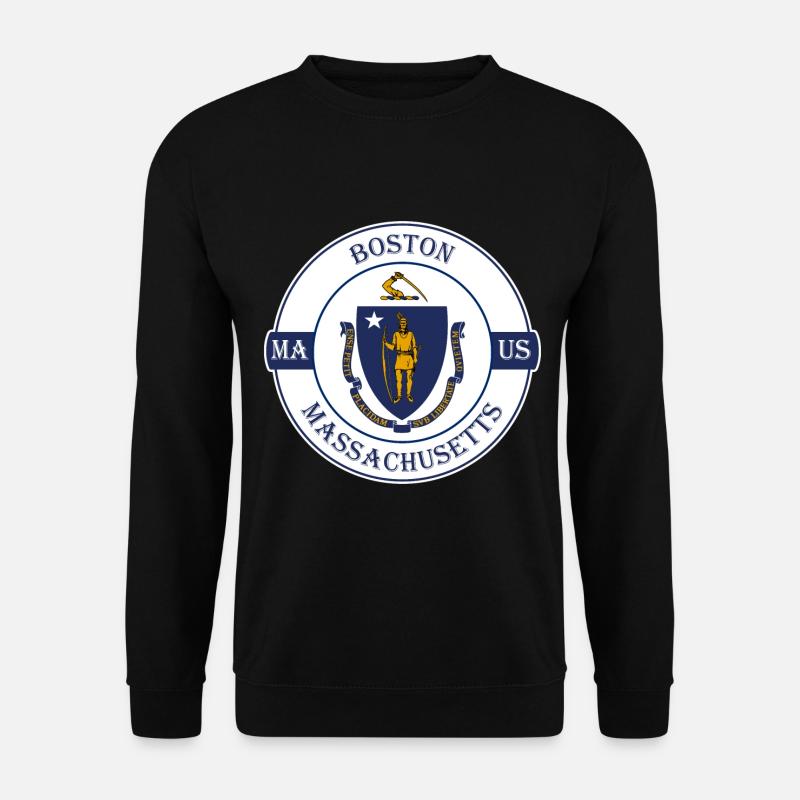 Boston Massachusetts Flagge USA Souvenir Abzeichen - Unisex Pullover - Schwarz