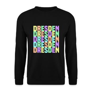 Dresden Regenbogen - Unisex Pullover - Schwarz - Vorne - Alina (178cm) & Michal (187cm)