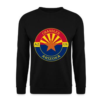 Chandler Arizona Flagge USA Reise Souvenir Abzeichen - Unisex Pullover - Schwarz - Vorne - Alina (178cm) & Michal (187cm)