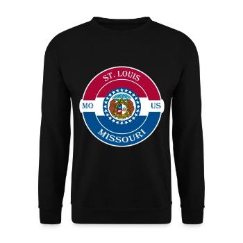 St. Louis Missouri Flag USA Travel Souvenir Badge - Unisex Sweatshirt - black - Front - Alina (178cm) & Michal (187cm)