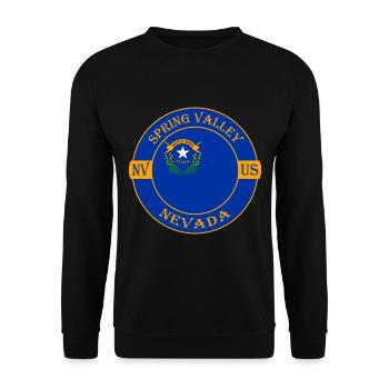 Spring Valley Nevada Flagge USA Souvenir Abzeichen - Unisex Pullover - Schwarz - Vorne - Alina (178cm) & Michal (187cm)