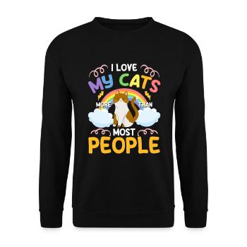 Cat Cat Eyes Mistress - Unisex Sweatshirt - black - Front - Alina (178cm) & Michal (187cm)