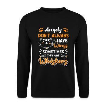 Kitten Cat Eyes Cat Wildcat - Unisex Sweatshirt - black - Front - Alina (178cm) & Michal (187cm)