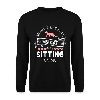 Cat Wildcat - Unisex Sweatshirt - black - Front - Alina (178cm) & Michal (187cm)