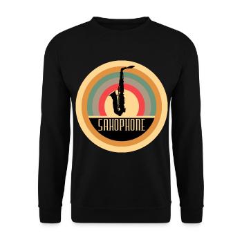 Saxophone Accessories Gift Idea - Unisex Sweatshirt - black - Front - Alina (178cm) & Michal (187cm)