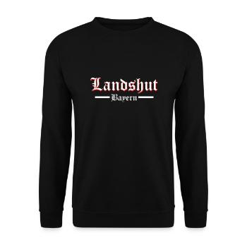Landshut Bayern Sütterlin - Unisex Pullover - Schwarz - Vorne - Alina (178cm) & Michal (187cm)