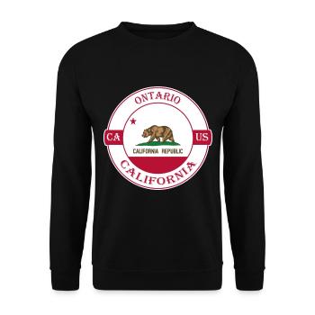 Drapeau de la Californie de l’Ontario Badge souvenir de voyage des États-Unis - Sweat-shirt Unisexe - noir - Devant - Alina (178cm) & Michal (187cm)