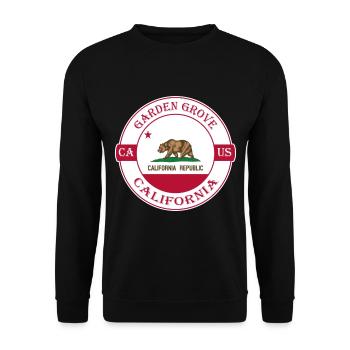 Garden Grove California Flag USA Souvenir Badge - Unisex Sweatshirt - black - Front - Alina (178cm) & Michal (187cm)