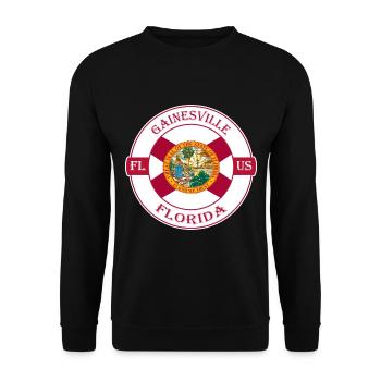 Gainesville Florida Flagge USA Reise Souvenir Abzeichen - Unisex Pullover - Schwarz - Vorne - Alina (178cm) & Michal (187cm)