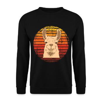 Chemise en alpaga avec une image vintage rétro - Sweat-shirt Unisexe - noir - Devant - Alina (178cm) & Michal (187cm)