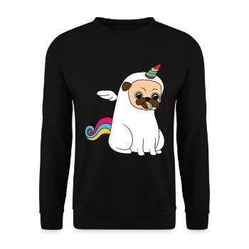 "Unipug Pug Unicorn" Certified Dog Lover? Here's - Unisex Sweatshirt - black - Front - Alina (178cm) & Michal (187cm)