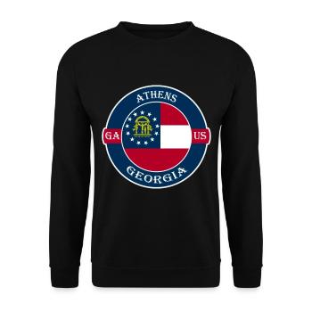 Athens Georgia Flag USA Travel Souvenir Badge - Unisex Sweatshirt - black - Front - Alina (178cm) & Michal (187cm)
