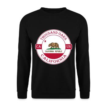 Thousand Oaks California Flag USA Souvenir Logo - Unisex Sweatshirt - black - Front - Alina (178cm) & Michal (187cm)