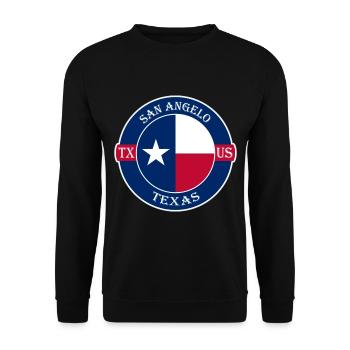San Angelo Texas Flag USA Travel Souvenir Badge - Unisex Sweatshirt - black - Front - Alina (178cm) & Michal (187cm)