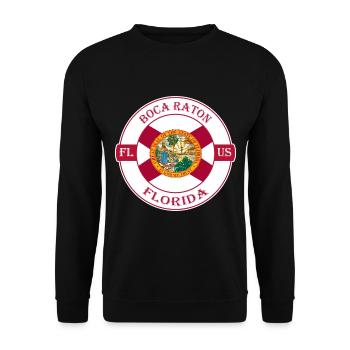 Boca Raton Florida Flag USA Travel Souvenir Badge - Sweat-shirt Unisexe - noir - Devant - Alina (178cm) & Michal (187cm)