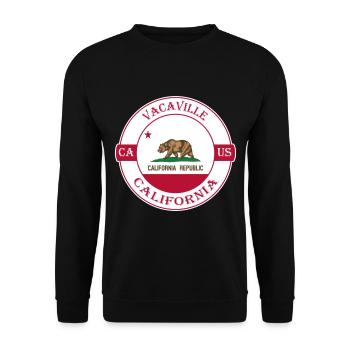 Vacaville California Flag USA Souvenir Badge - Unisex Sweatshirt - black - Front - Alina (178cm) & Michal (187cm)