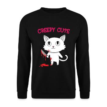"Creepy Cute" Halloween Shirt For October 31st - Unisex Sweatshirt - black - Front - Alina (178cm) & Michal (187cm)