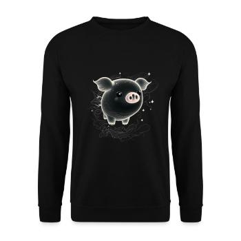 ghost pig black - Unisex Sweatshirt - black - Front - Alina (178cm) & Michal (187cm)