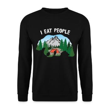 Je mange des gens Camp Camper Bear Wild Animals - Sweat-shirt Unisexe - noir - Devant - Alina (178cm) & Michal (187cm)