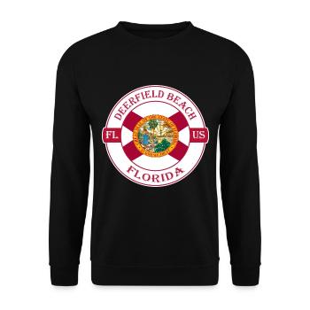Deerfield Beach Floride drapeau USA Souvenir Badge - Sweat-shirt Unisexe - noir - Devant - Alina (178cm) & Michal (187cm)