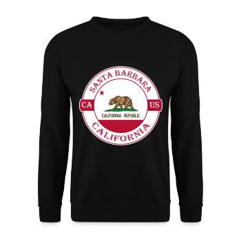 Santa Barbara California Flagge USA Souvenir Logo - Unisex Pullover - Schwarz - Vorne - Alina (178cm) & Michal (187cm)