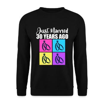 Heart Love Relationship Anniversary Wife Husband - Unisex Pullover - Schwarz - Vorne - Alina (178cm) & Michal (187cm)
