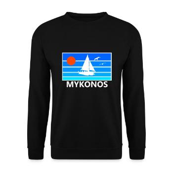 Griechenland Insel Mykonos - Unisex Pullover - Schwarz - Vorne - Alina (178cm) & Michal (187cm)