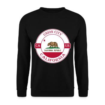 Union City California Flag USA Souvenir Badge - Sweat-shirt Unisexe - noir - Devant - Alina (178cm) & Michal (187cm)