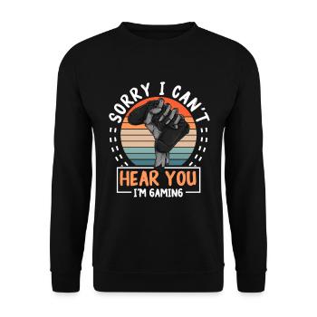 E-Sport Online Computerspiel Spielen - Unisex Pullover - Schwarz - Vorne - Alina (178cm) & Michal (187cm)