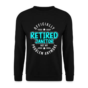 Gestionnaire immobilier de balai et de godet de gardien - Sweat-shirt Unisexe - noir - Devant - Alina (178cm) & Michal (187cm)