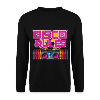 Retro Boombox Radio Music Rhythm Collection - Unisex Pullover - Schwarz - Vorne - Alina (178cm) & Michal (187cm)