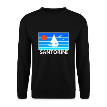 Santorini Griechenland Insel - Unisex Pullover - Schwarz - Vorne - Alina (178cm) & Michal (187cm)