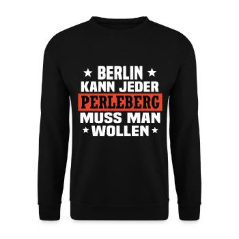Perleberg - Unisex Pullover - Schwarz - Vorne - Alina (178cm) & Michal (187cm)