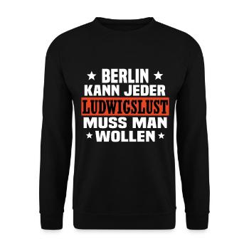 Ludwigslust - Unisex Pullover - Schwarz - Vorne - Alina (178cm) & Michal (187cm)
