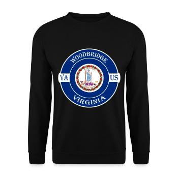Woodbridge Virginia Flagge USA Reise Souvenir Abzeichen - Unisex Pullover - Schwarz - Vorne - Alina (178cm) & Michal (187cm)