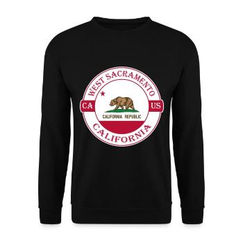 West Sacramento California Flag USA Souvenir - Unisex Sweatshirt - black - Front - Alina (178cm) & Michal (187cm)