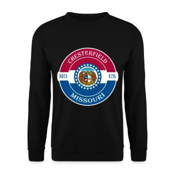 Chesterfield Missouri Flag USA Souvenir Badge - Unisex Sweatshirt - black - Front - Alina (178cm) & Michal (187cm)