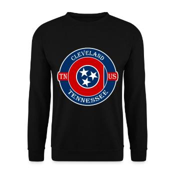 Cleveland Tennessee Flag USA Travel Souvenir Badge - Sweat-shirt Unisexe - noir - Devant - Alina (178cm) & Michal (187cm)