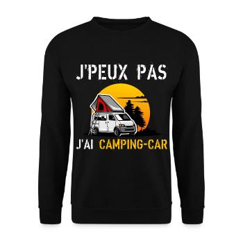 J'peux pas j'ai camping car - Sweat-shirt Unisexe - noir - Devant - Alina (178cm) & Michal (187cm)