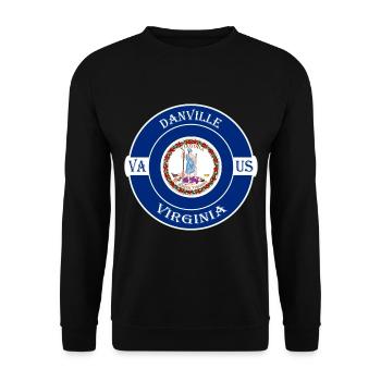 Danville Virginia Flagge USA Reise Souvenir Abzeichen - Unisex Pullover - Schwarz - Vorne - Alina (178cm) & Michal (187cm)