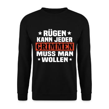 grimmen Vorpommern - Unisex Pullover - Schwarz - Vorne - Alina (178cm) & Michal (187cm)