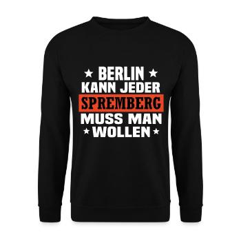 Spremberg - Unisex Pullover - Schwarz - Vorne - Alina (178cm) & Michal (187cm)