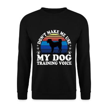 Appenzeller Sennenhund Hundesilhouette Retro Sonnenuntergang - Unisex Pullover - Schwarz - Vorne - Alina (178cm) & Michal (187cm)