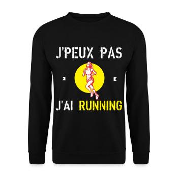 J'Peux Pas J'Ai Running - Sweat-shirt Unisexe - noir - Devant - Alina (178cm) & Michal (187cm)