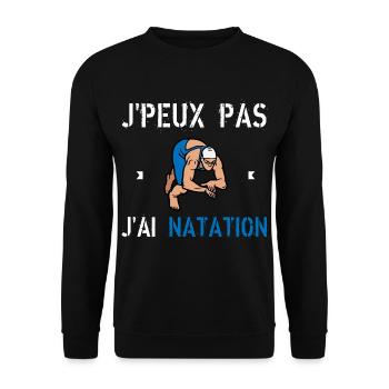J'Peux Pas J'Ai natation - Sweat-shirt Unisexe - noir - Devant - Alina (178cm) & Michal (187cm)