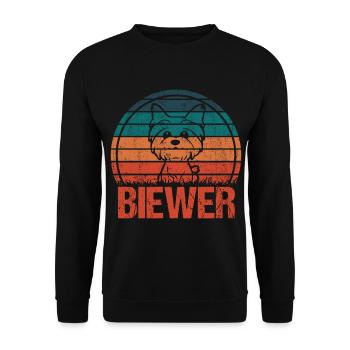 Biewer Yorkshire Terrier Dog Vintage Retro - Unisex Sweatshirt - black - Front - Alina (178cm) & Michal (187cm)