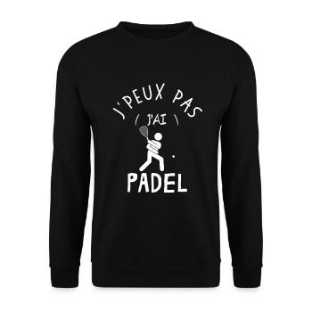 J'peux pas j'ai padel - Sweat-shirt Unisexe - noir - Devant - Alina (178cm) & Michal (187cm)
