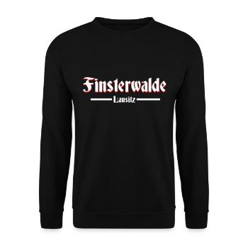 Finsterwalde altdeutsche Schrift - Unisex Pullover - Schwarz - Vorne - Alina (178cm) & Michal (187cm)