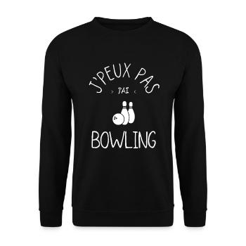 J'peux pas j'ai bowling - Sweat-shirt Unisexe - noir - Devant - Alina (178cm) & Michal (187cm)