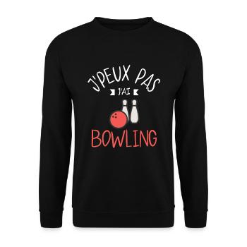 J'peux pas j'ai bowling - Sweat-shirt Unisexe - noir - Devant - Alina (178cm) & Michal (187cm)